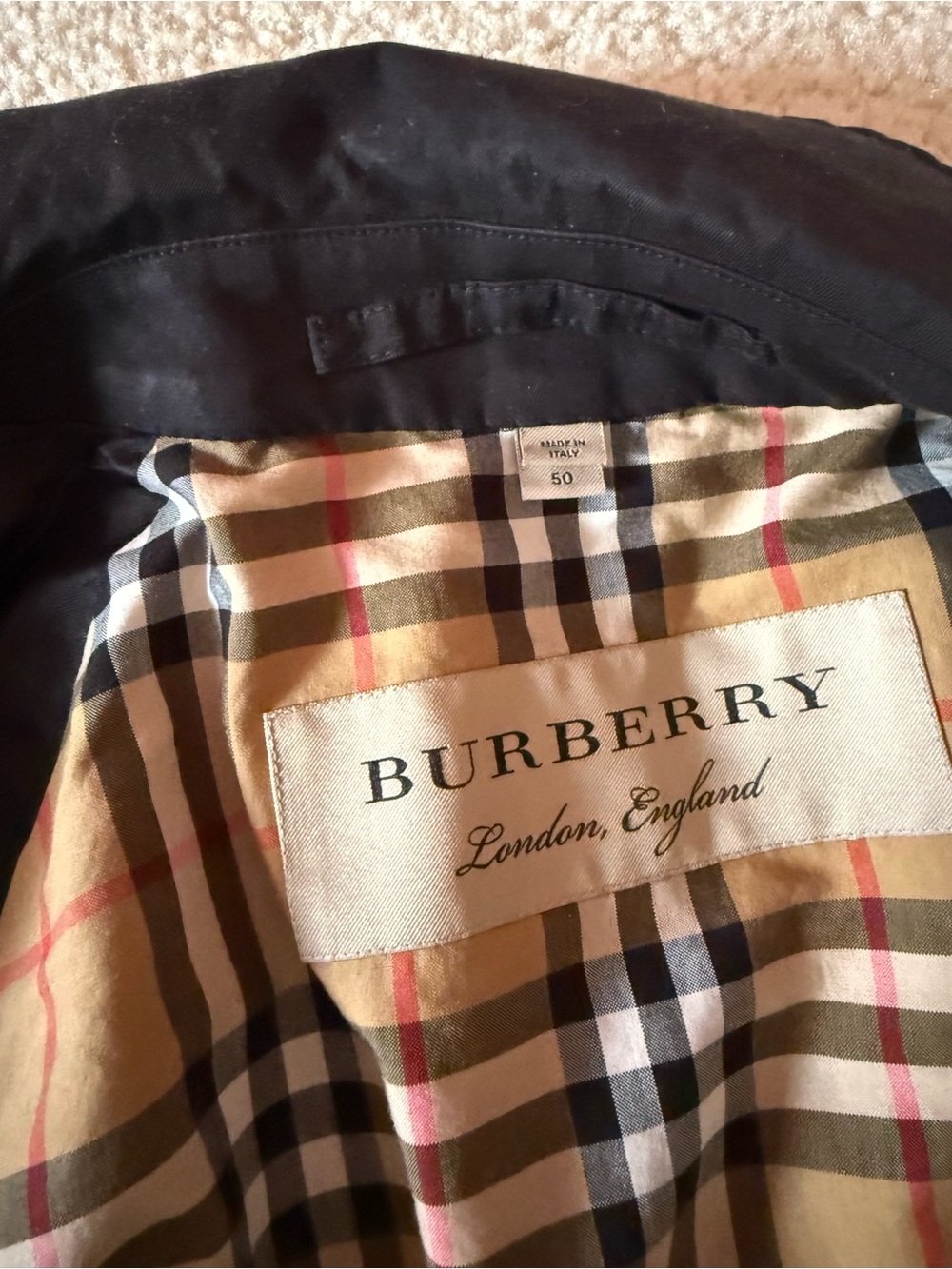 Burberry men's camden car coat gabardine size 50 - Picture 4 of 5